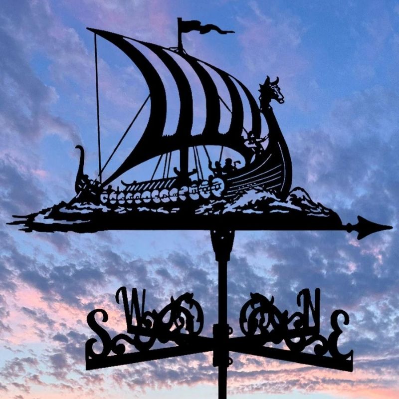 Viking Battle Ship Stainless Steel Weathervane MW008