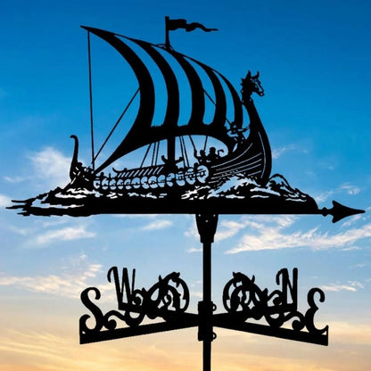 Viking Battle Ship Stainless Steel Weathervane MW008