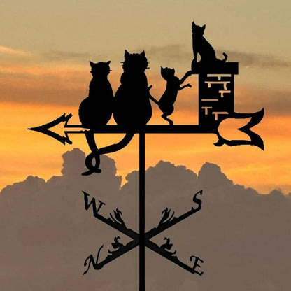 Cat Family Stainless Steel Weathervane MW024