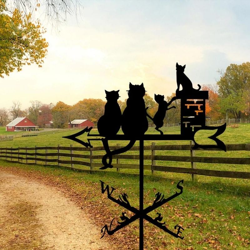 Cat Family Stainless Steel Weathervane MW024