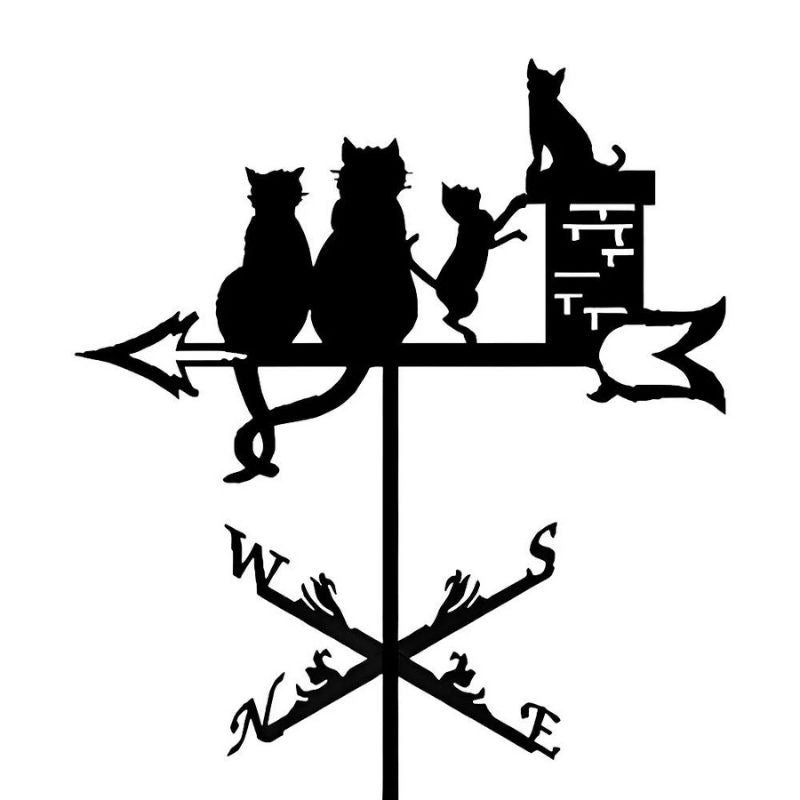 Cat Family Stainless Steel Weathervane MW024