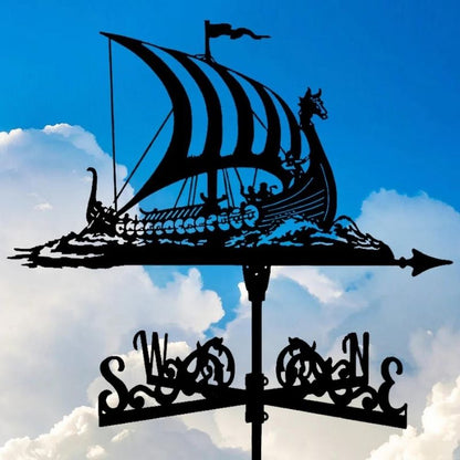 Viking Battle Ship Stainless Steel Weathervane MW008