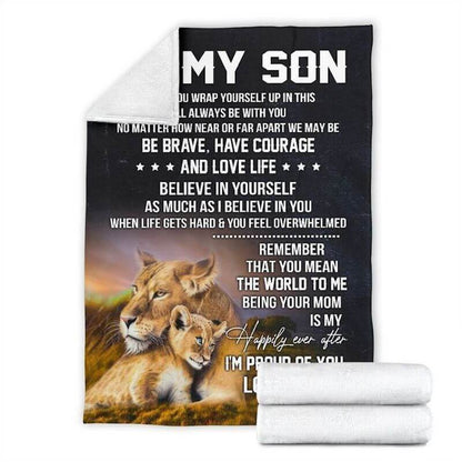 To My Son - From Mom - Lion A244 - Premium Blanket