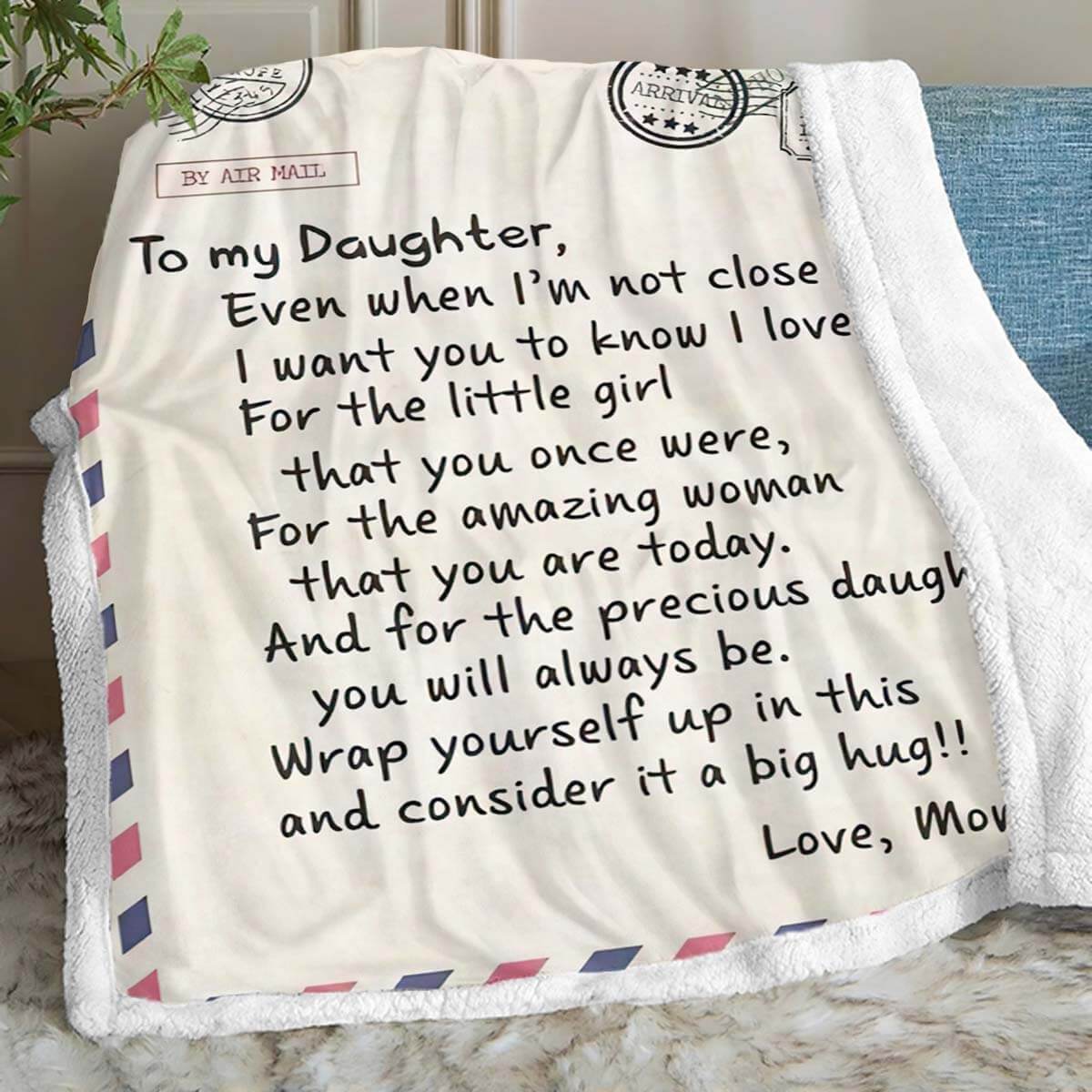 To My Daughter/Son - Sweet Words Letter A614 - Sherpe Blanket