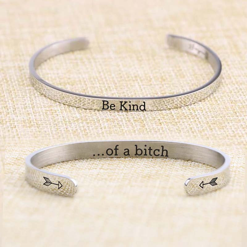 Be Kind...Of A Bi♥ch Mantra Bracelet