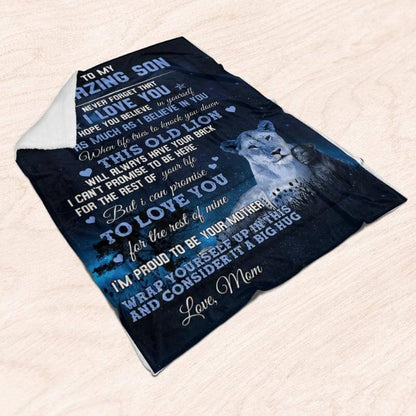 To My Son - From Mom - LionBlanket - A333 - Premium Blanket